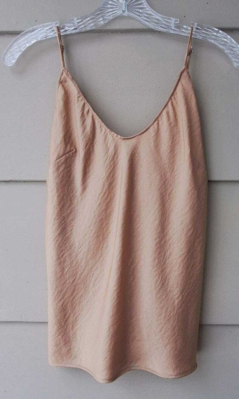 Banana Republic Tan Satin Cami Tank Top Lightweight Minimalist Size M